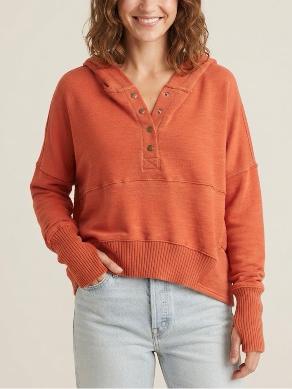 Free People Movement Solid Honey Dove Hoodie Size M